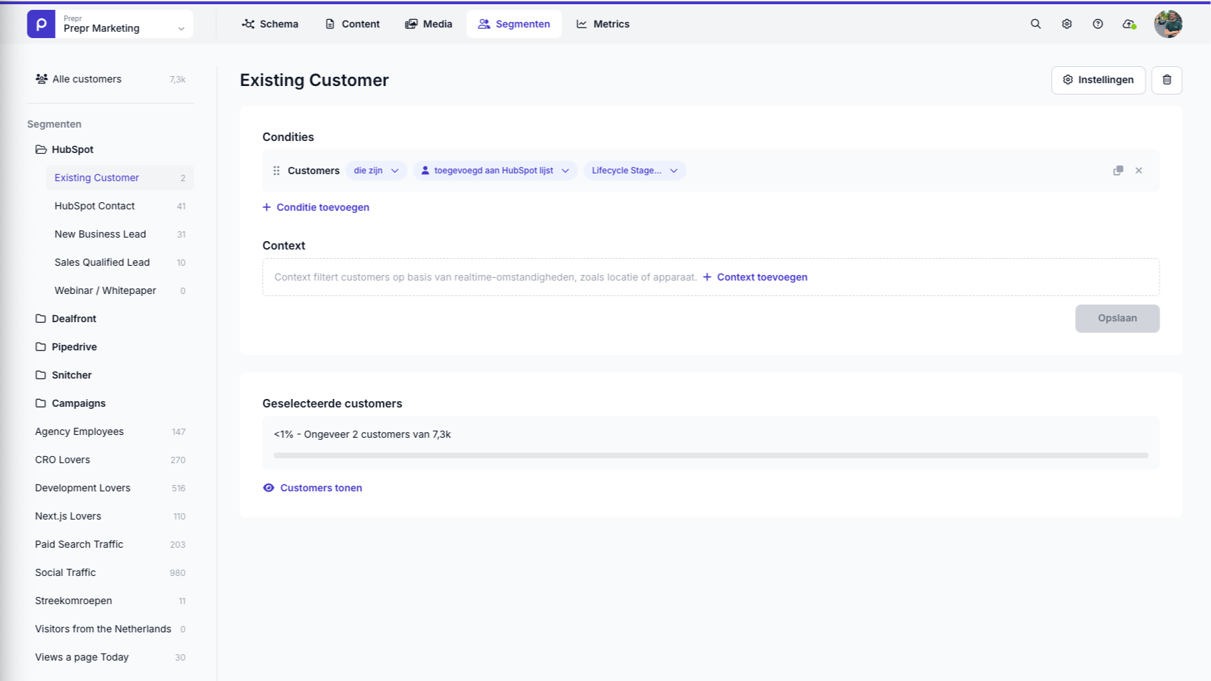 Create segments from HubSpot lists
